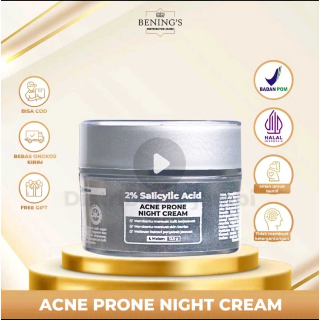 BENINGS ACNE NIGHT CREAM | BENING SKINCARE