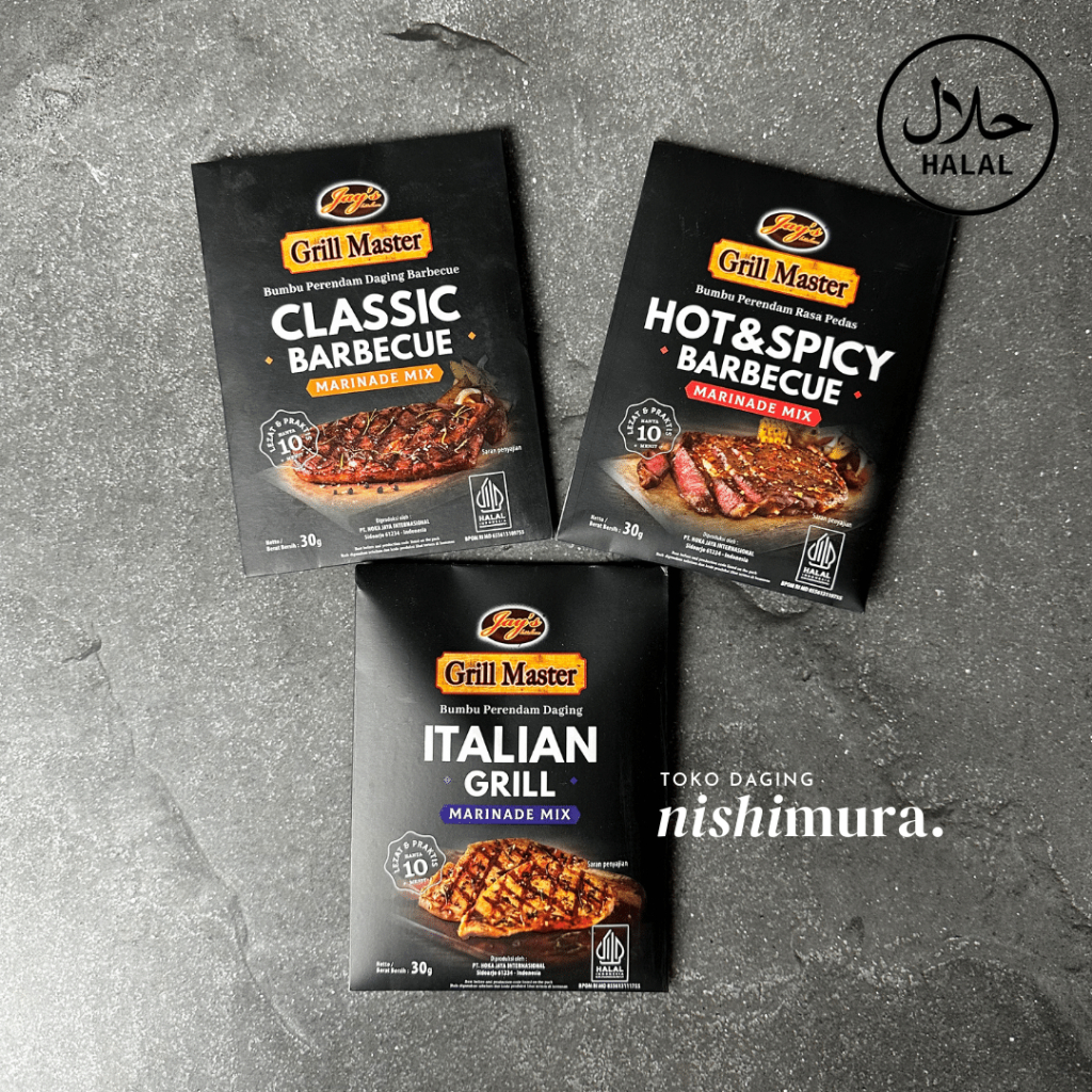 

Bumbu Steak Dry / Wet Marinade Mix : Barbecue , Italian Grill , Hot & Spicy BBQ - Jays Grill Master - Nishimura Nishimurashop