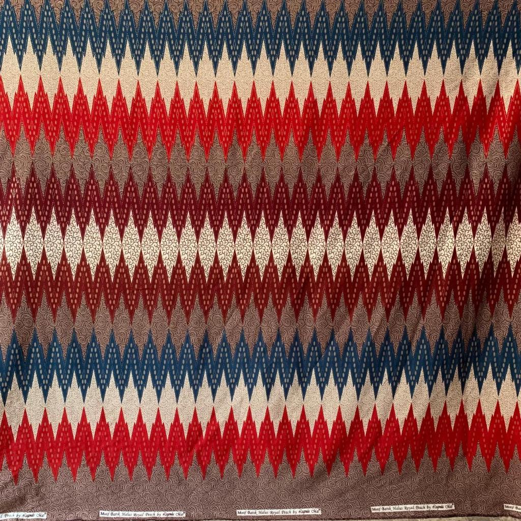 Kain Batik Polyester Seragam Sekolah Couple kondangan Warna Merah Mega Mendung Ulos Songket LG by SJ