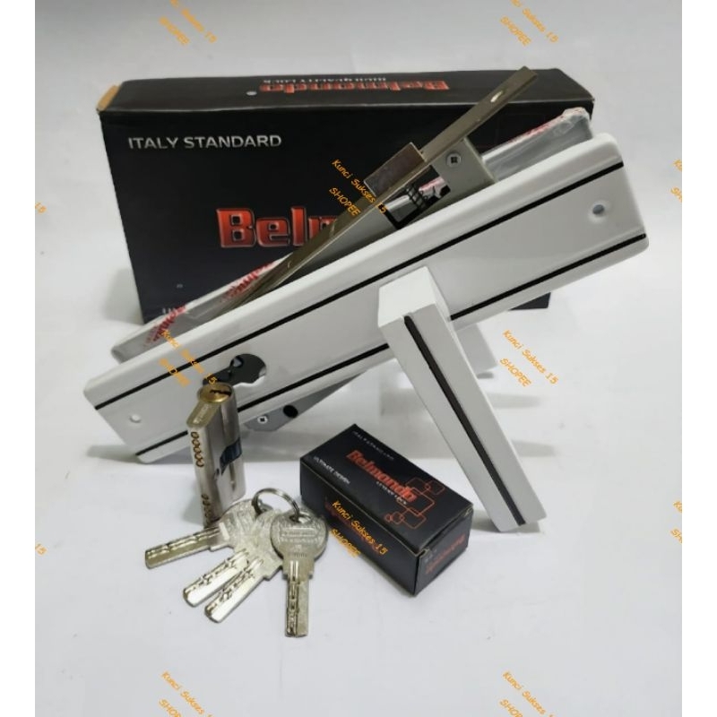 Kunci Pintu Besar BELMONDO PUTIH Komplit - Handle Pintu Minimalis 25cm