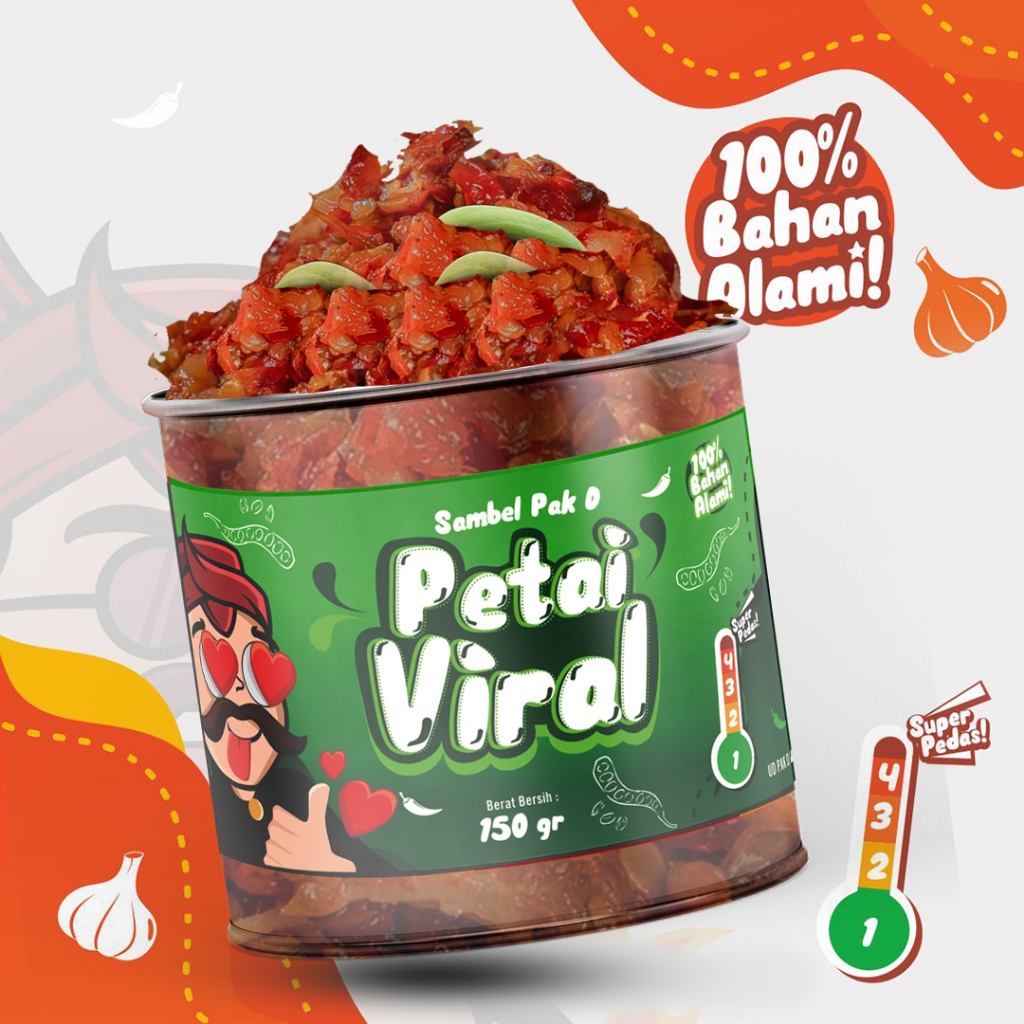 

sambel pak D varian petai viral kemasan jumbo 150gr mantap pedasnya