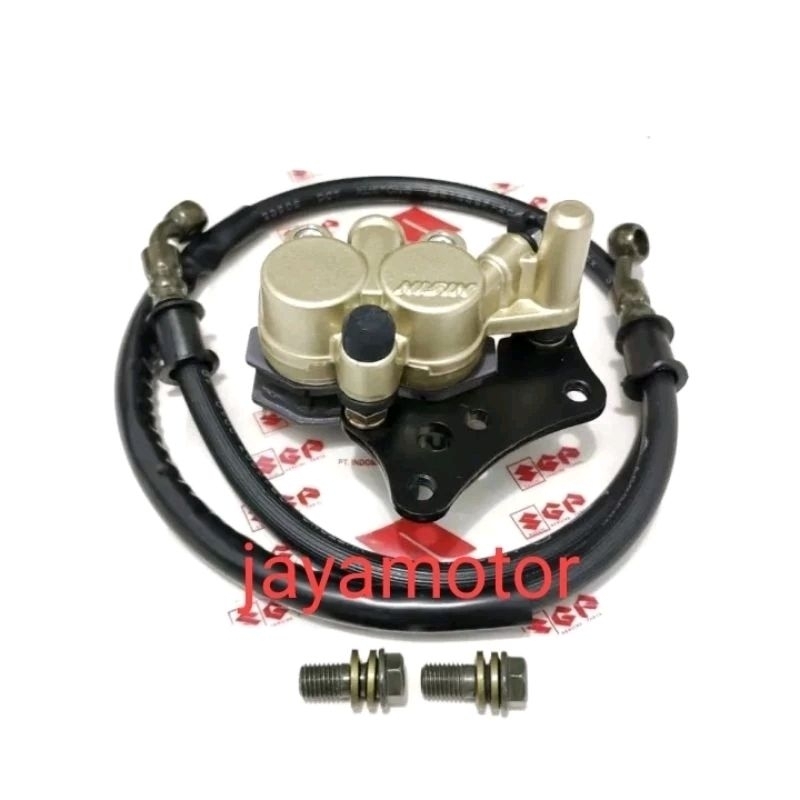 baut 2pcs+selang rem+kaliper depan Suzuki satria Fu ORI nisin