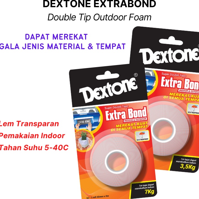 

Gila Double Tip Kuat Double Tape Dextone Extra Bond Tahan Cuaca Outdoor
