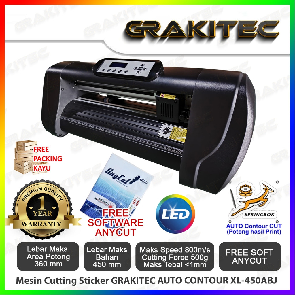 

Grakitec Mesin Cutting Sticker XL 450 ABJ LED Auto Contour Cut Terbaru - Auto Contour Cut