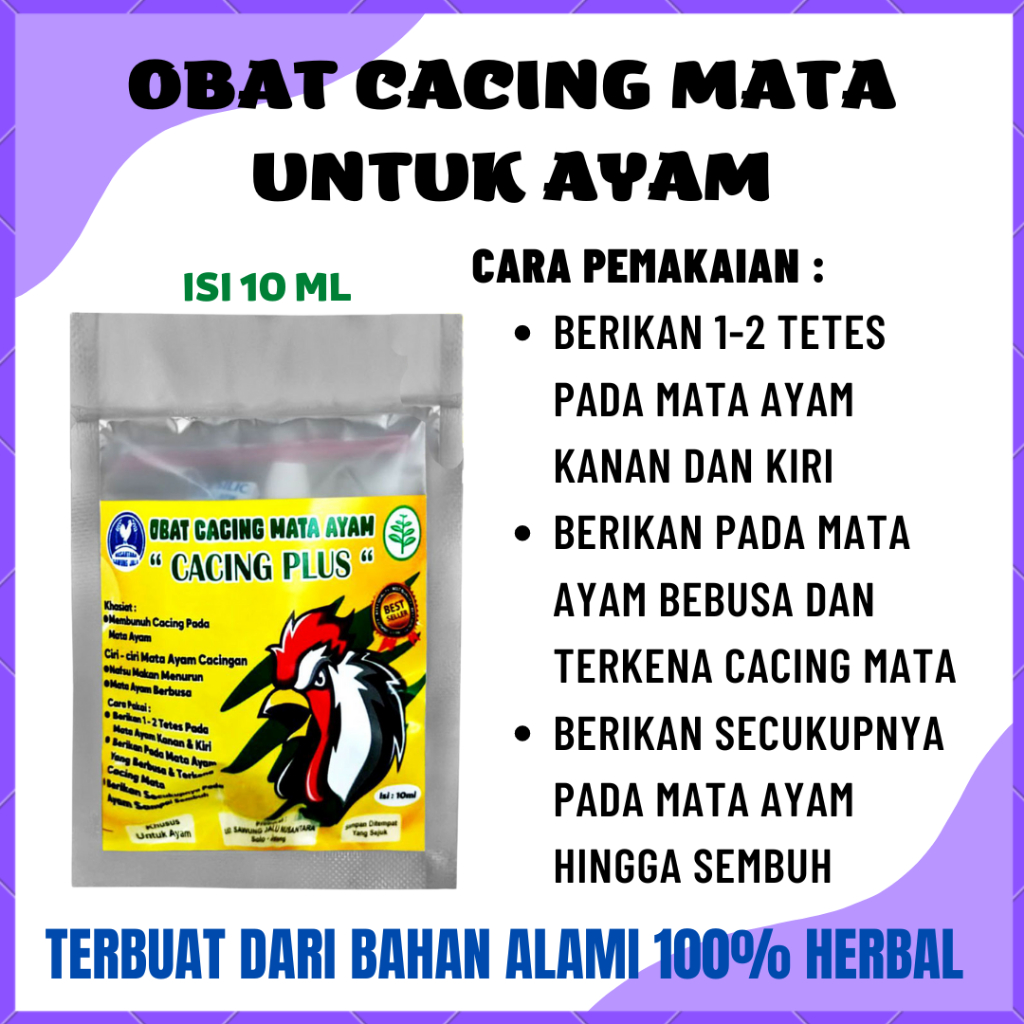 CC PLUS OBAT TETES CACING MATA MEMBASMI CACING MATA PADA AYAM