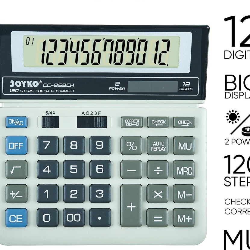 

KF7 Calculator Kalkulator Joyko CC868CH 12 Digits Check Correct