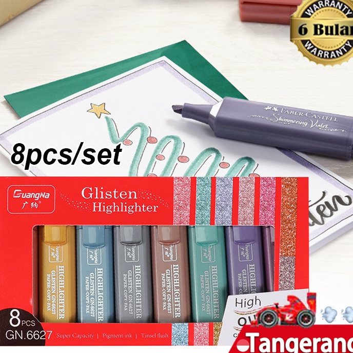 

KP8 8pcsbox Textliner Faber Castell Highlighter Metalik 8 Warna Textliner 46 Metallic
