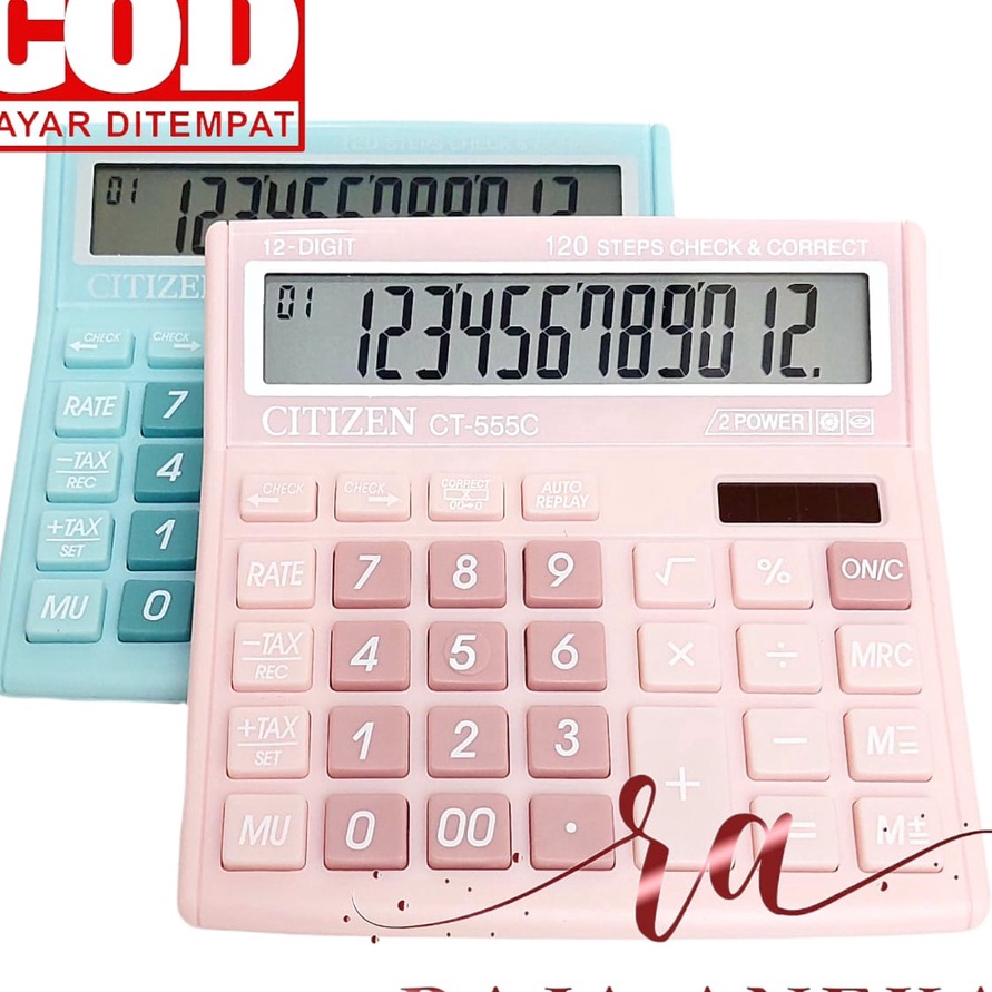 

murah KALKULATOR FANCY WARNA WARNI CALCULATOR CITIZEN 555N 555 N 555 C 555 COLOUR SERIES 12 DIGIT CHECK ULANG CHECK CORRECT BISA HITUNG ULANG