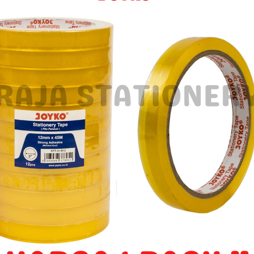 

Eksklusif JOYKO TAPE ISOLASI BENING 12mm 24mm 5 Yard Solatip Kantor Meja LAKBAN SELOTIP SLOP