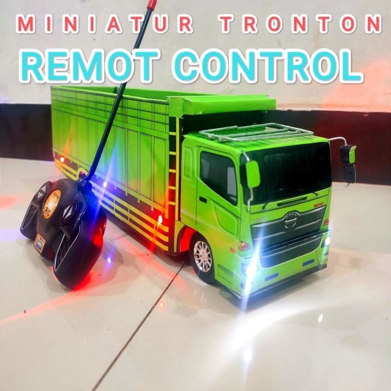Truk Hino 500 mainan anak truk tronton remot control full lampu led kedip