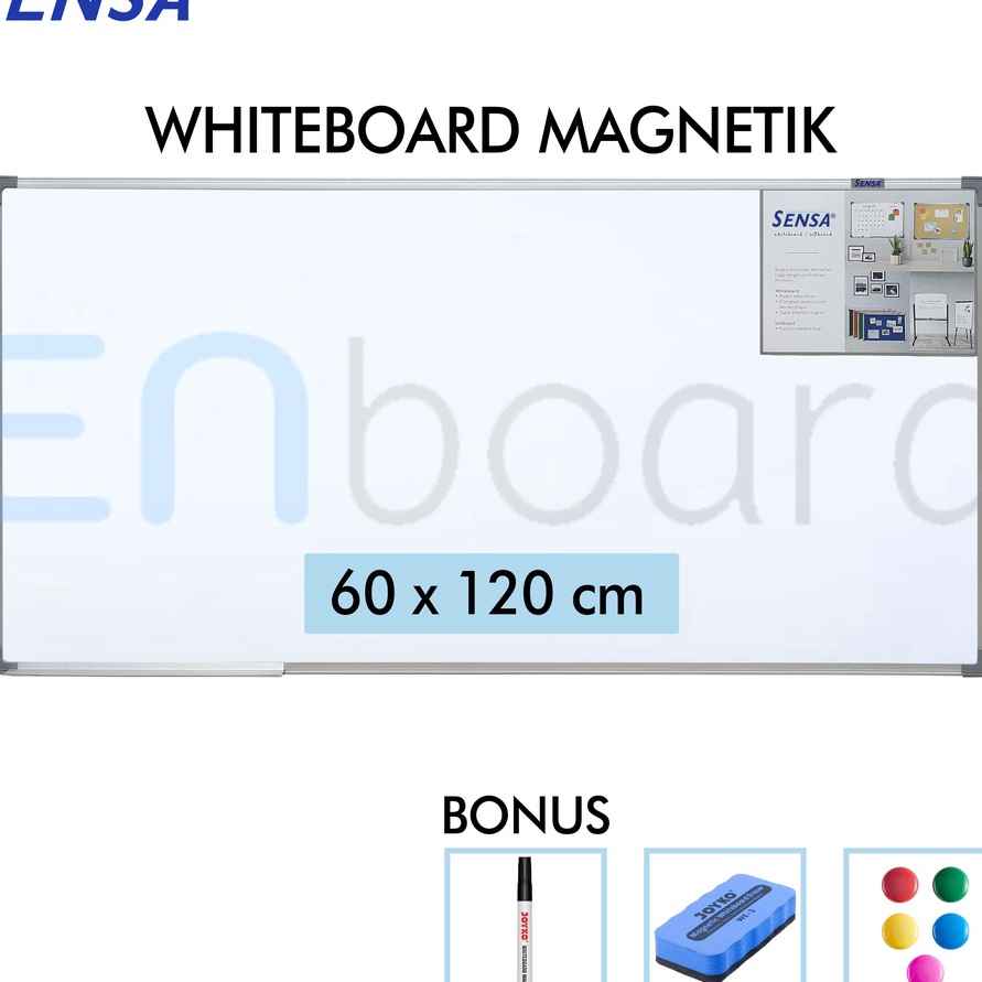 

KP8 Papan Tulis Whiteboard White Board Gantung Magnet Single Face Sensa 6 x 12 cm