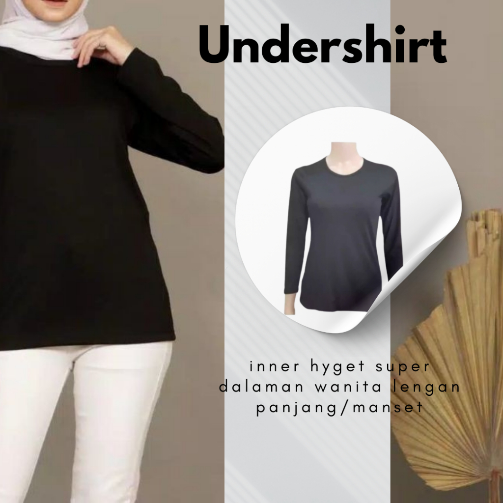 Atqia_mart-T-SHIRT Undershirt Atasan Manset Inner Dalaman Unisek Olahraga Manset Gamis  Haji Dan Umr