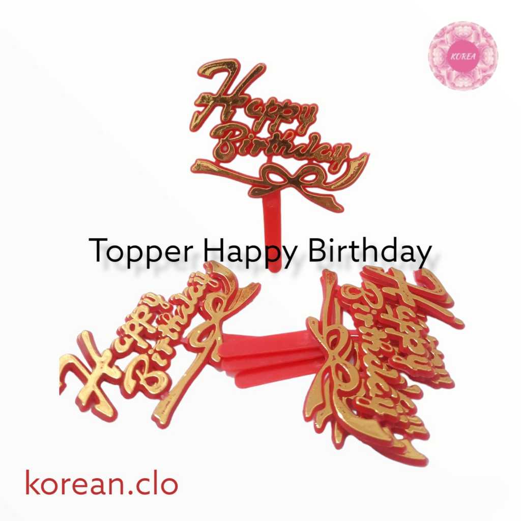 

Cake topper tempel hiasan tulisan happy birthday gold