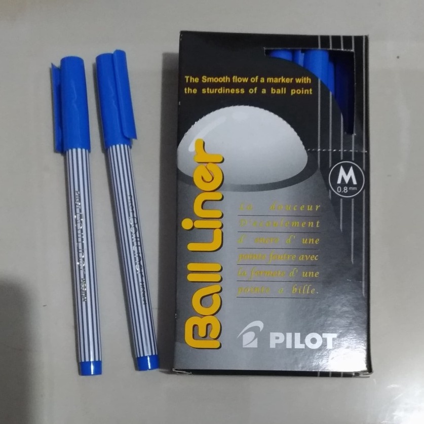 

Pen pilot Balliner Ballpoint ball liner pen 8 warna biru