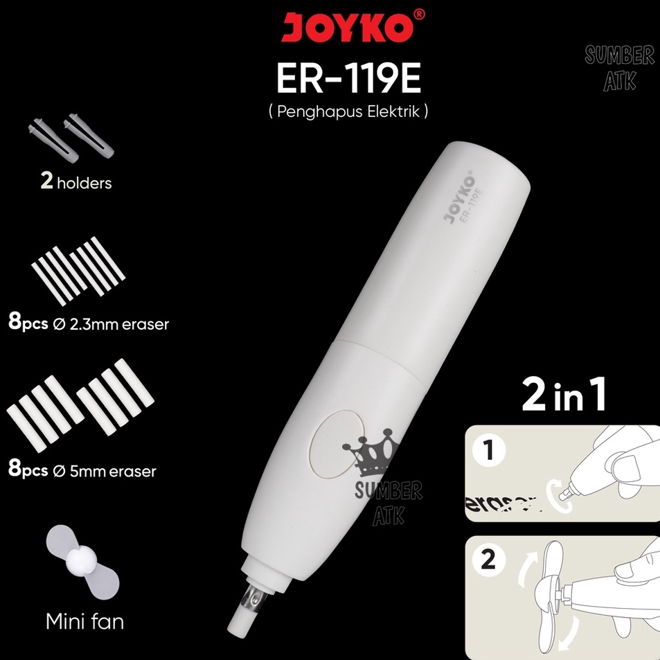 

Inovatif Penghapus Elektrik Electric Eraser Joyko ER119E 2 in 1