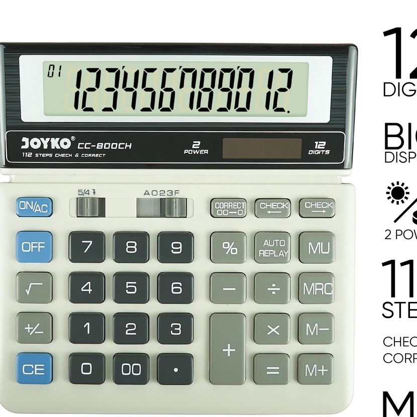 

Top Calculator Kalkulator Joyko CC8CH 12 Digits Check Correct