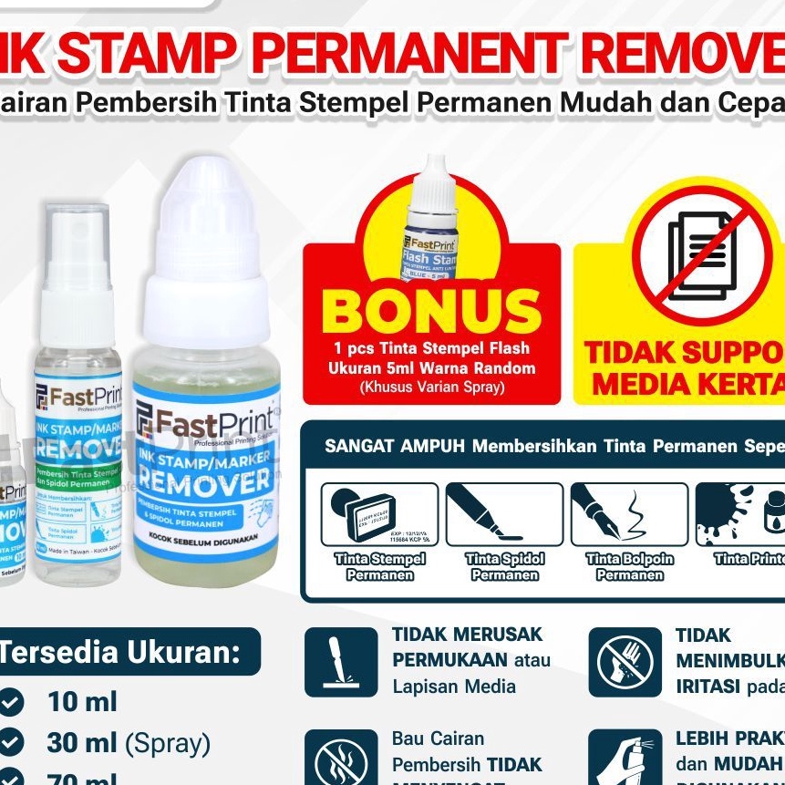 

Sale Fast Print Cairan Pembersih Penghapus Tinta Permanen