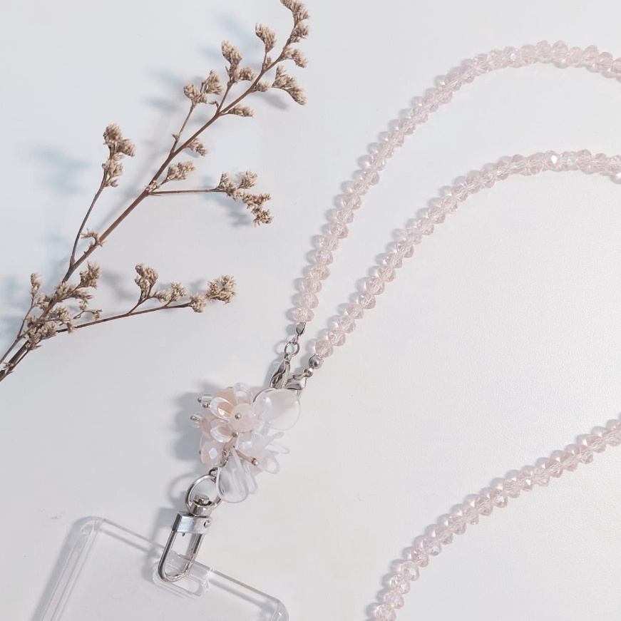 

KI3 Lalaluna LANYARD CRYSTAL BEADS GANTUNGAN ID CARD BLOOM
