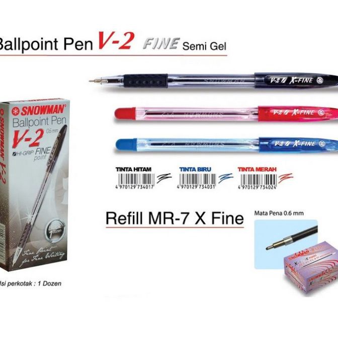 

Terbatas Pulpen Snowman V2 1pak12pcs