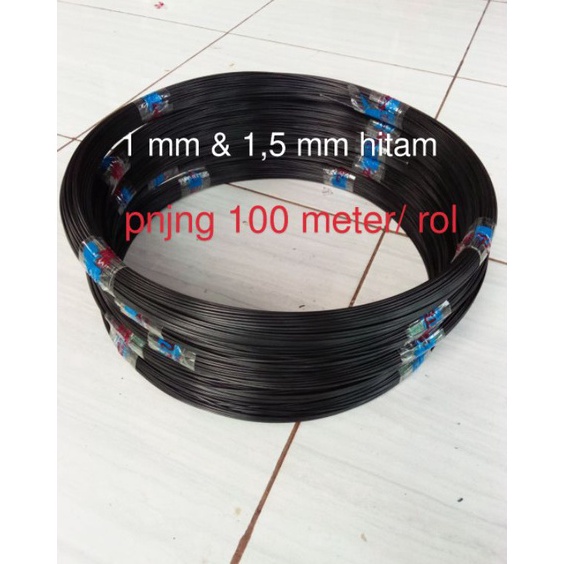 jeruji fiber 1 dan15 mm hitam Non kulit rol pnjng 1 meter untuk sangkar burung dll