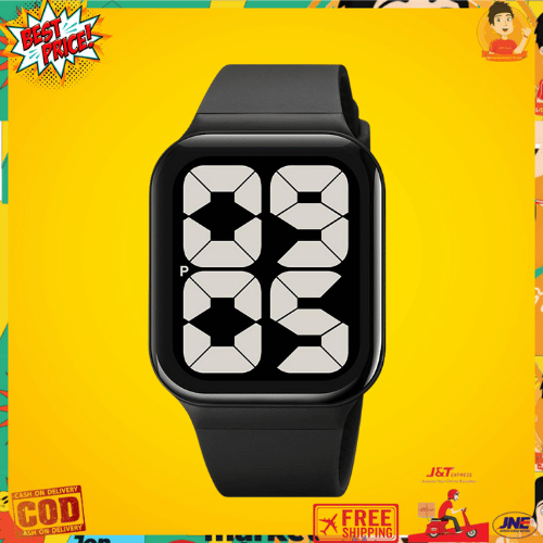 Jam Tangan Digital Skmei 1995 FULL BLACK TAHAN AIR RUBBER STRAB