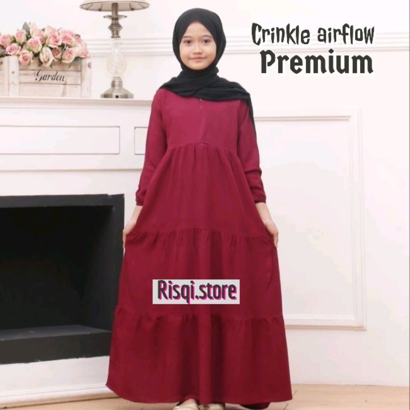 BAJU ANAK GAMIS SUSUN RAYON CRINKLE TERBARU