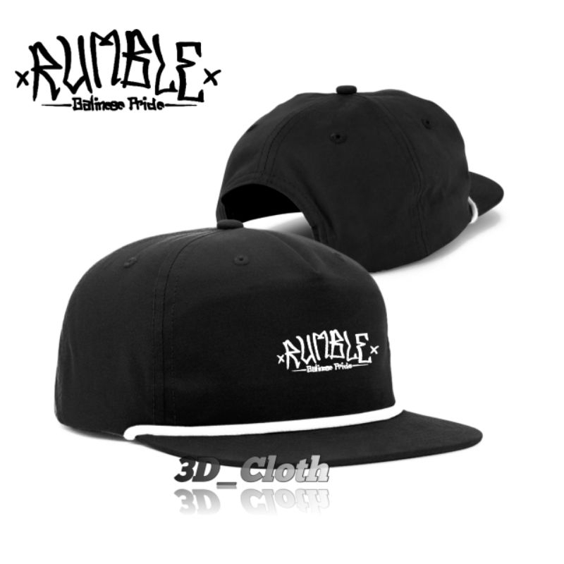 Topi Rumble Snapback Classic/Topi Snapback Klasik Tali Rope Hat Vintage Distro Pria Wanita/Rumble Ba