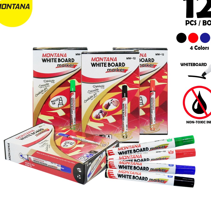 

HJ6 MONTANA Spidol Whiteboard MW12 Hitam