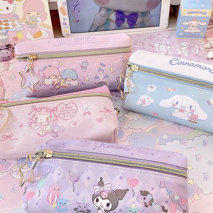 

Khusus Terbaru Tempat pensil sanrio 2 sisi depan belakang pencil case cinnamoroll kueomi melody 2 sekat