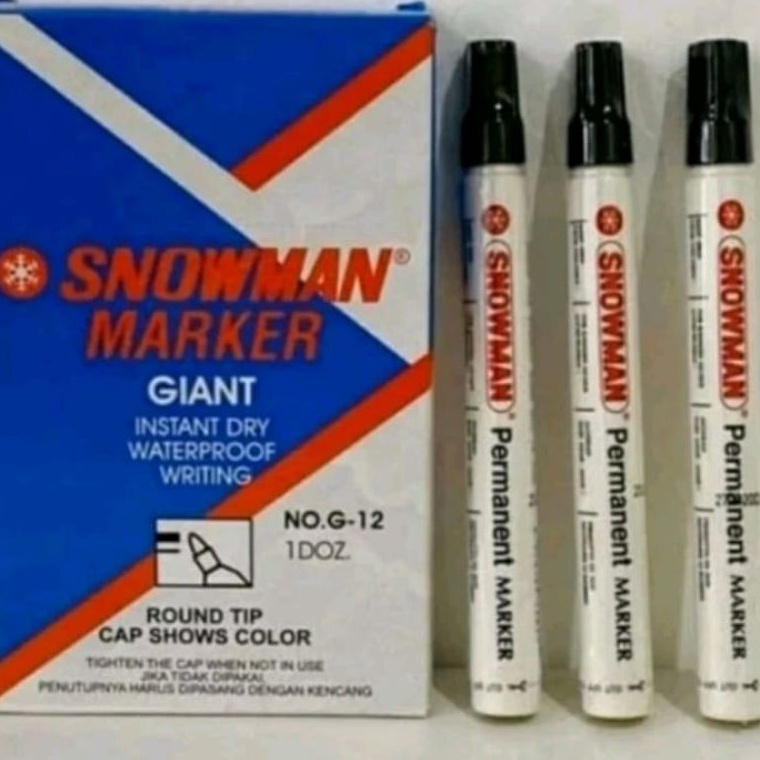 

New Arifal Spidol snowman permanen G12 hitam 1 kotak isi12pcs Belanja Sekarang