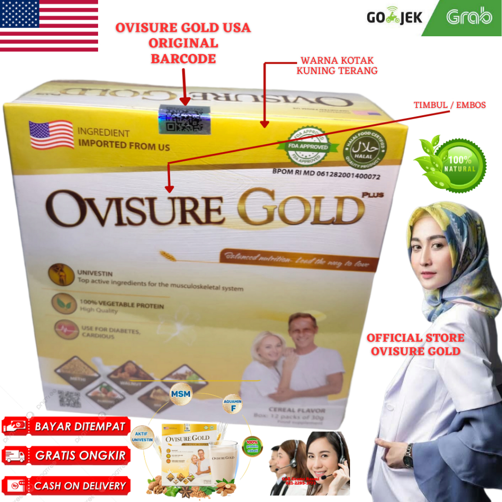 

NEW OVISURE GOLD MILK ORIGINAL 1 BOX VITAMIN TULANG DAN NYERI SENDI KEBAS