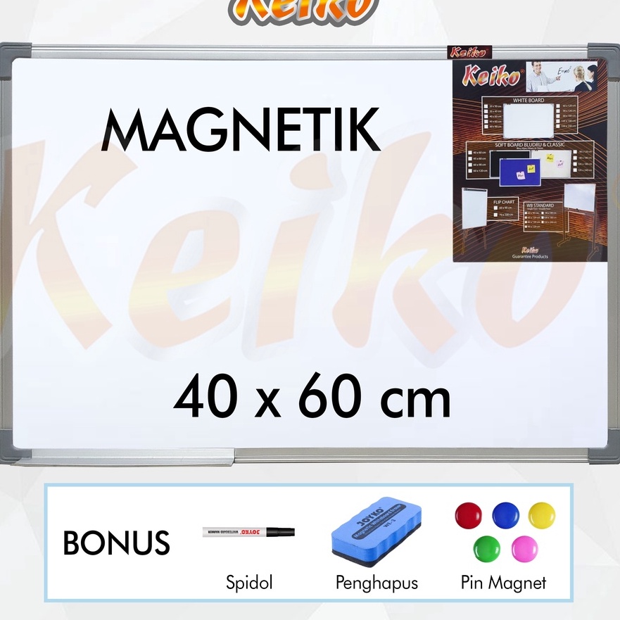 

Wow Papan Tulis Whiteboard White Board Gantung Magnet Single Face Keiko 4 x 6 cm