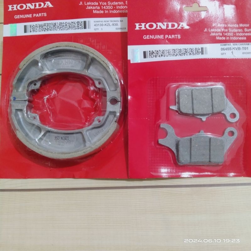 kampas rem depan+belakang Vario, Beat, Scoopy, Spacy Ori KVB KZL