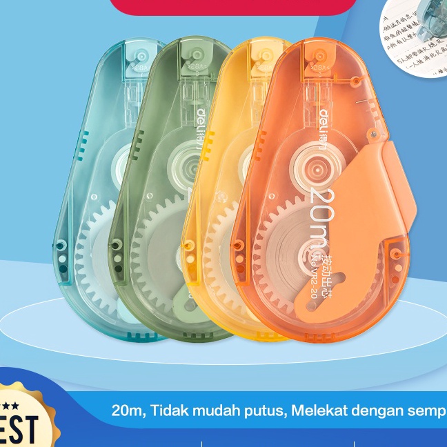 

KF7 Deli Correction Tape Tip Ex Kertas Pita Koreksi 2 Meter Praktis Warna Lucu VR22