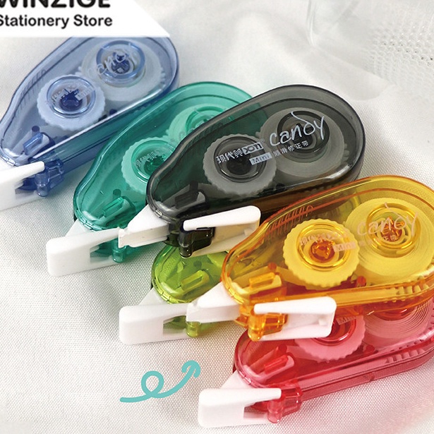 

KF7 Winzige Combo 6 Tip Ex Kertas Correction Tape Morandi Pastel Pita Koreksi Transparan Lucu Alat tulis