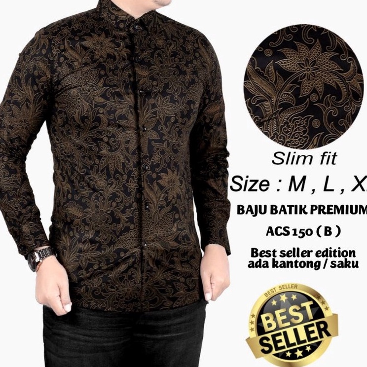 Super Viral  BAJU BATIK PRIA SLIM FIT MODERN ELEGAN KEMEJA BATIK PRIA SLIM FIT KATUN PREMIUM