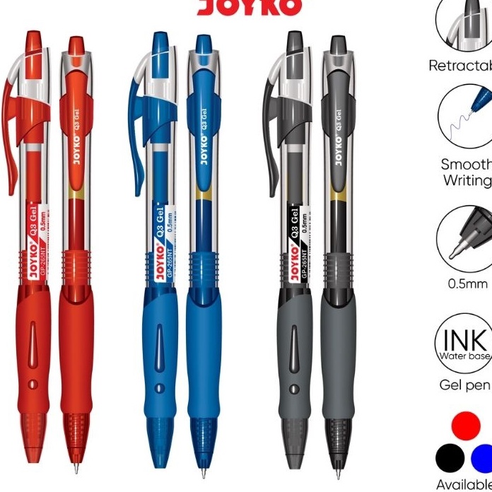 

KP8 Gel Pen Pulpen Pena Joyko GP 265 Q Gel 5 mm 12 pcs