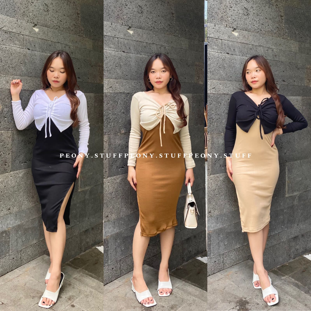 HANA DRESS SERUT BODYCON RIB PREMIUM | DRESS SERUT RIB SEXY