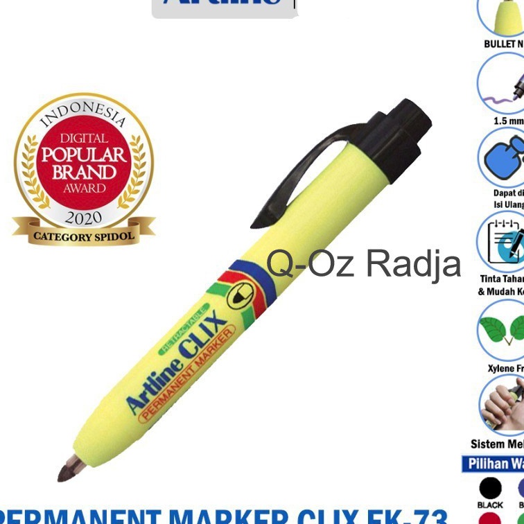 

Langka Spidol Permanent Marker Artline Clix EK73