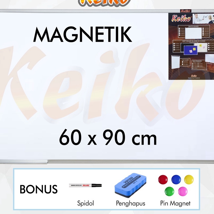 

HJ6 Papan Tulis Whiteboard White Board Gantung Magnet Single Face Keiko 6 x 9 cm