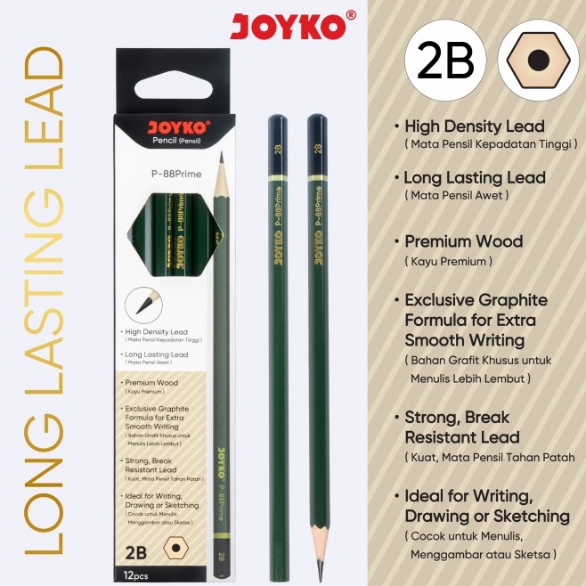 

Best Terlaris Pencil Pensil Joyko P88 Prime 2B 1 Box 12 Pcs