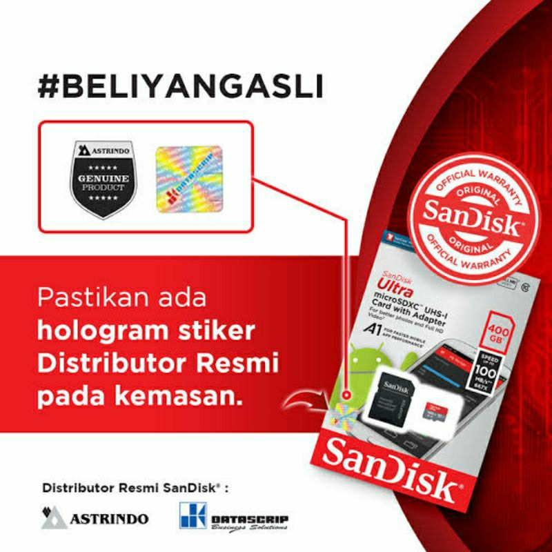 Memori Sandisk 128GB Class 10 Original 100% Garansi resmi