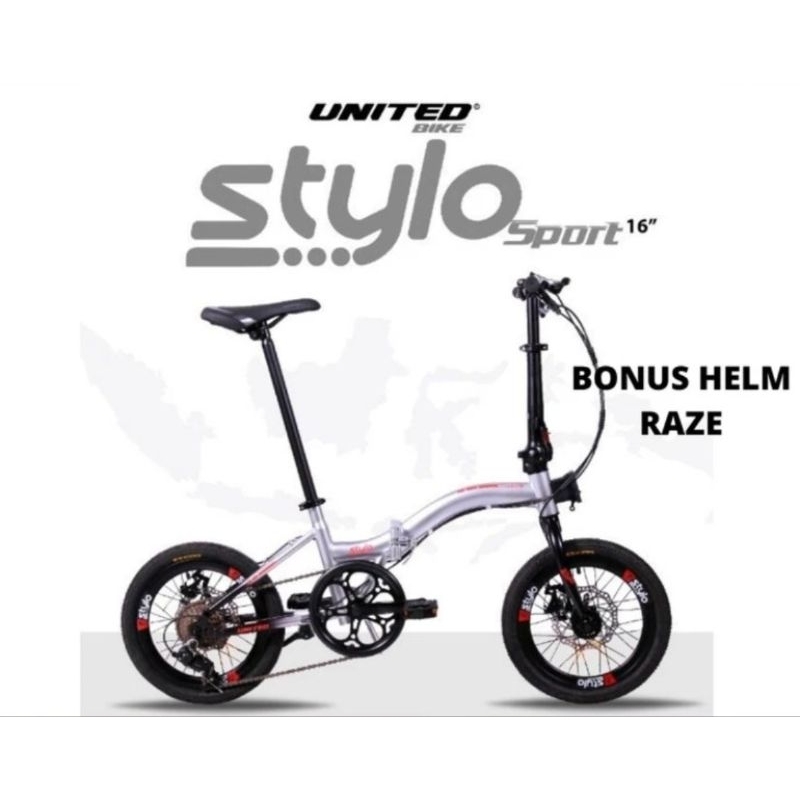 sepeda lipat 16 inch united stylo