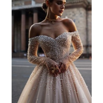 gaun sabrina berpayet  mutiara / GAUN PERNIKAHAN  / GAUN MUTIARA SABRINA  WEDDING DRESS