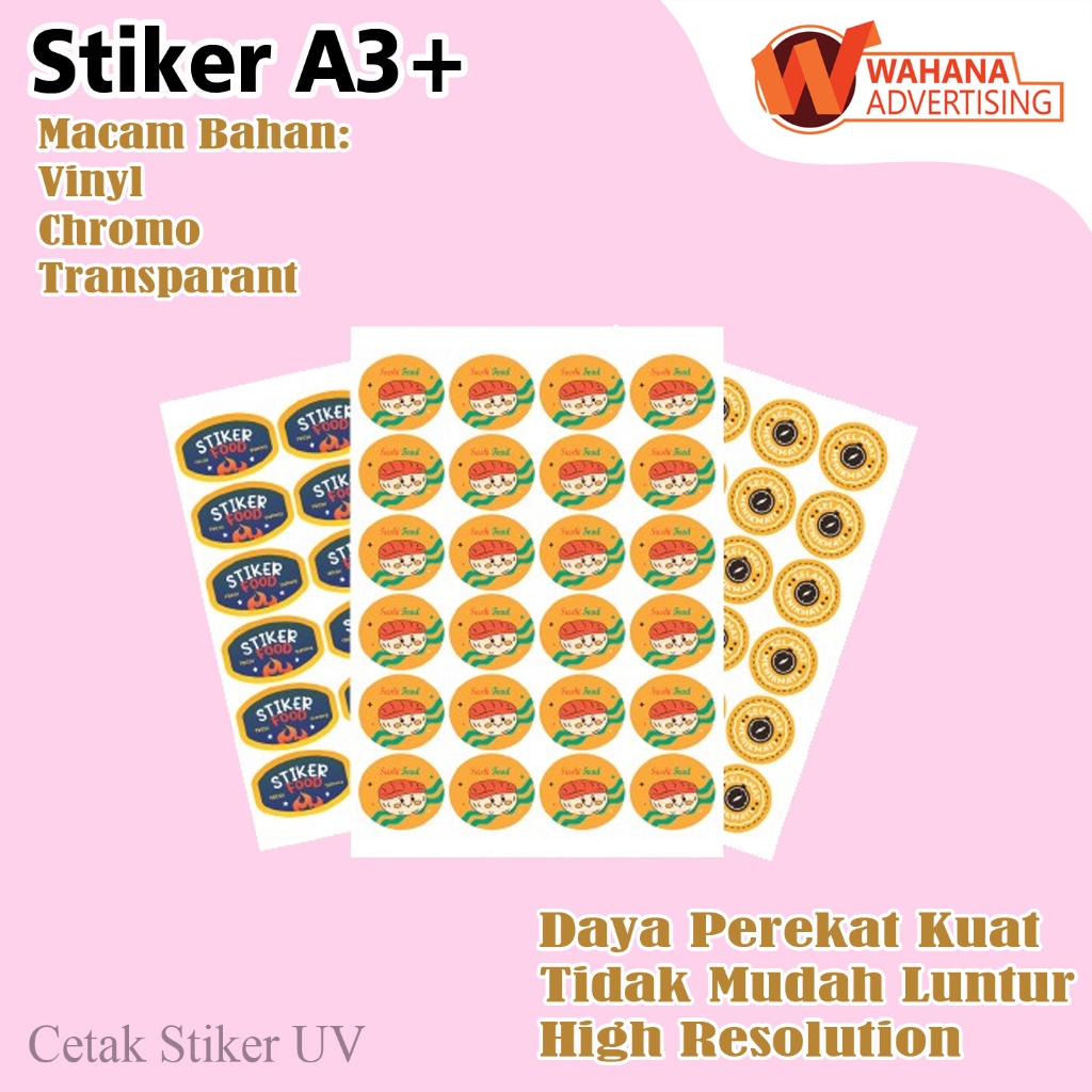 

Cetak Custom Stiker A3+ Label Kemasan | Logo