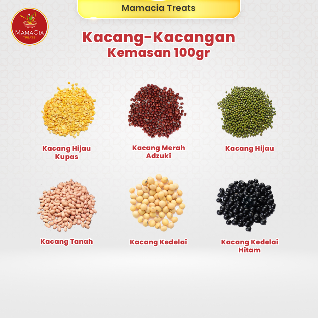 

Aneka Kacang Kacangan MPASI Kacang Merah Hijau Kedelai Tanah 100 gram