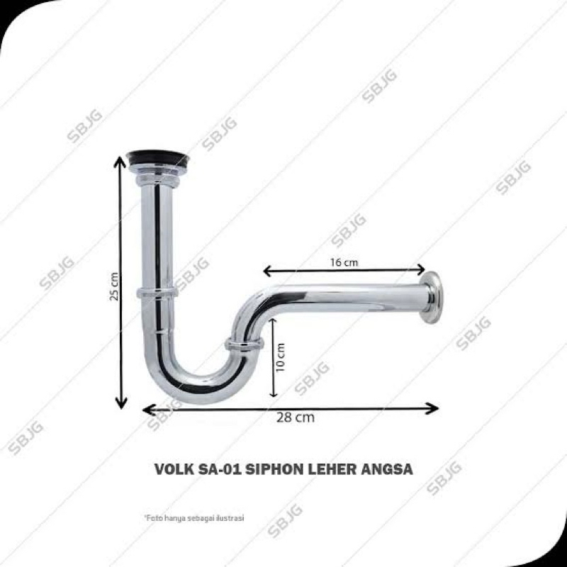 sifon siphon leher angsa wastafel volk p trap pembuangan