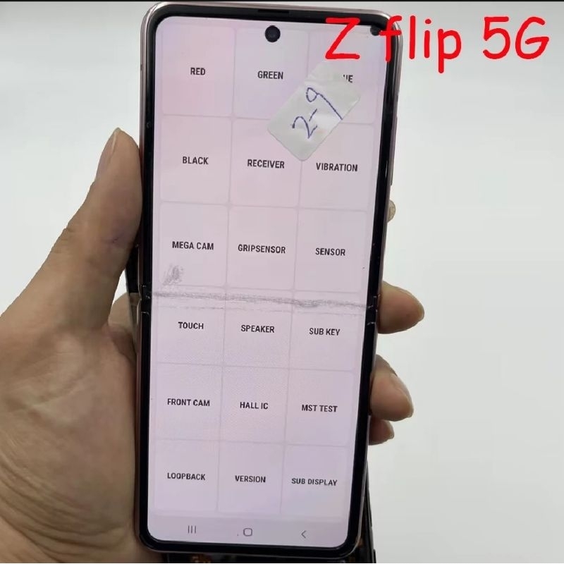 lcd samsung z flip 1 minus bekas lipatan