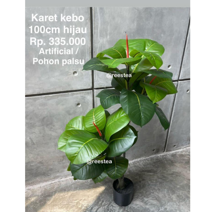 Pohon Hias Karet Kebo Tinggi 100 cm / Artificial plant/ Pohon Hias Palsu
