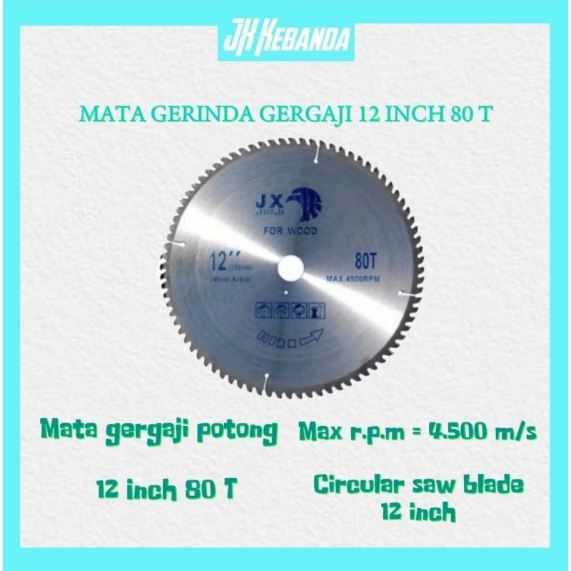 Mata Gerinda Gergaji Potong Kayu 12 Inch 80 T